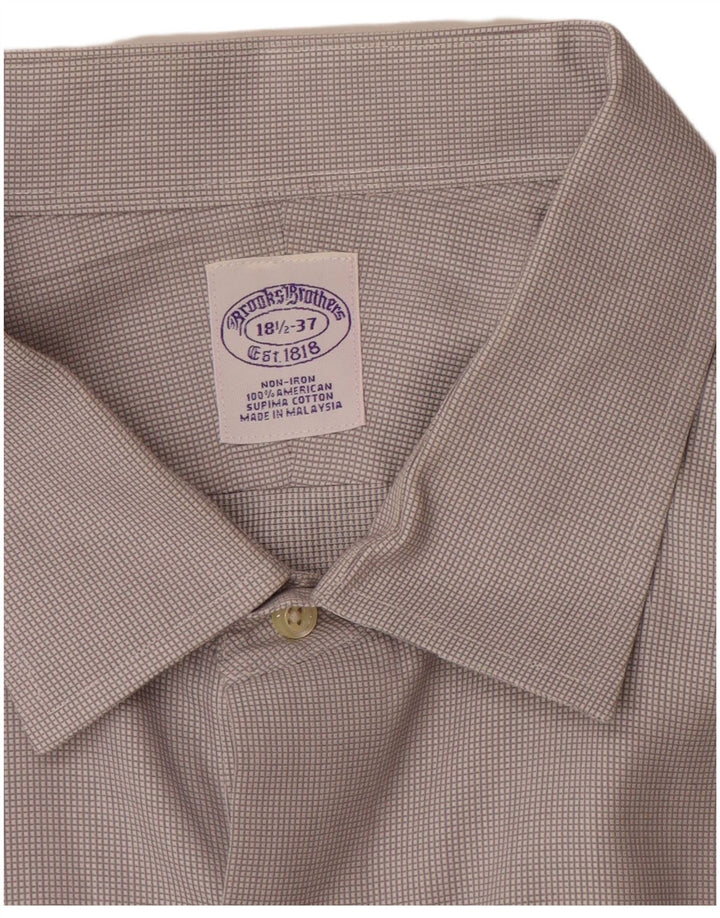 Camisa masculina Brooks Brothers tamanho 18 1/2 2XL algodão cinza