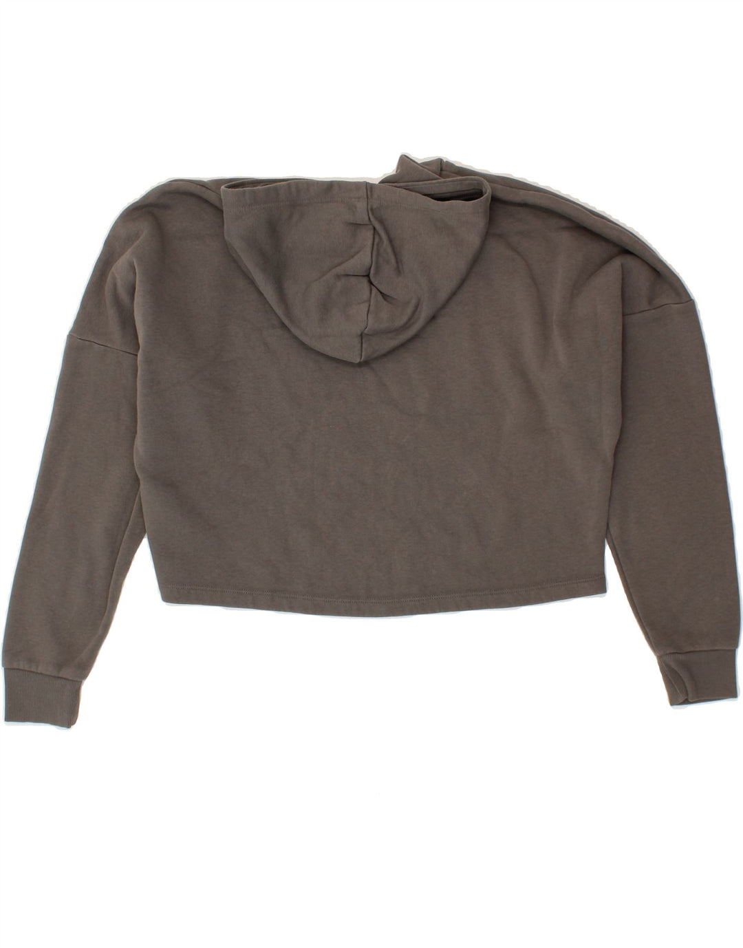 PUMA Girls Graphic Crop Hoodie Jumper 13-14 Years Large Grey Cotton Vintage Puma and Second-Hand Puma from Messina Hembry 