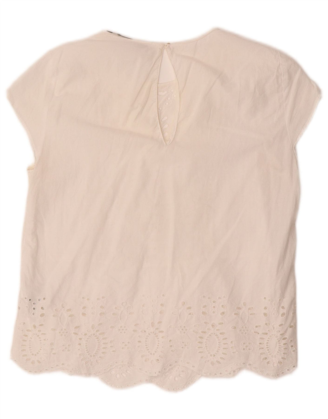 Blusa feminina ZARA UK 14 grande algodão branco