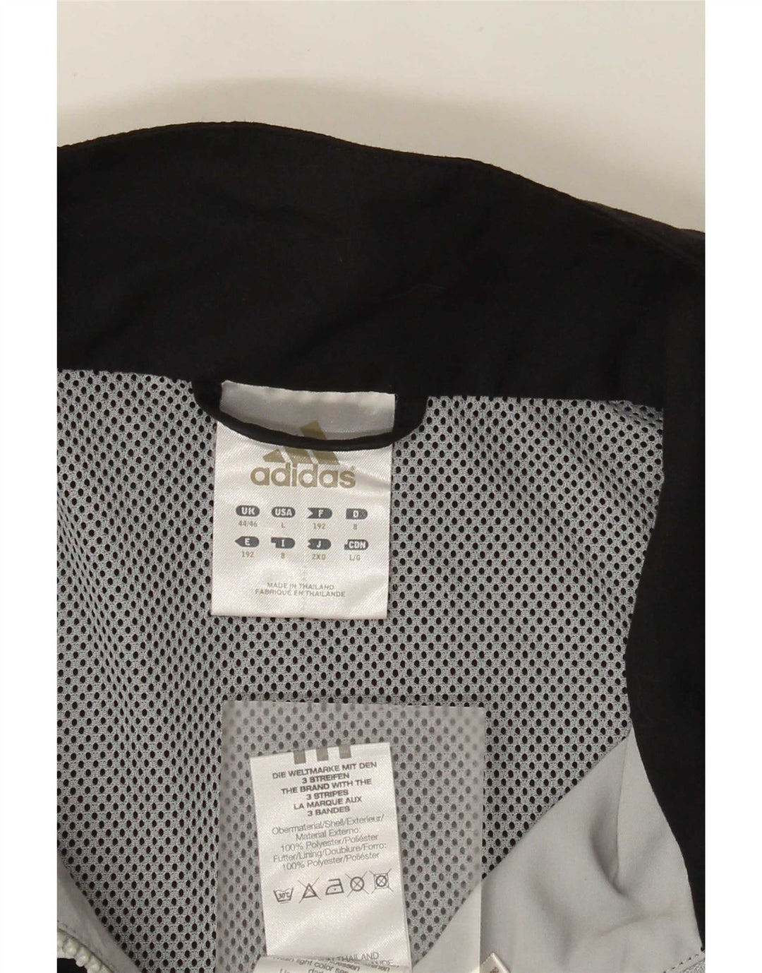 Adidas Mens Rain Jacket UK 44/46 Grande Branco Colorblock Poliéster