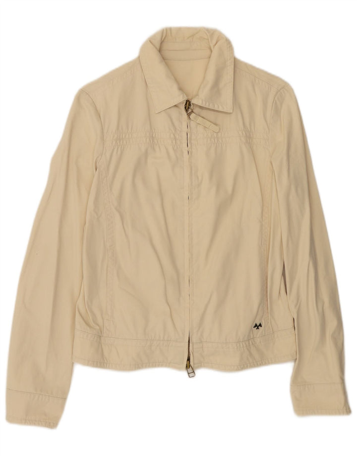 Jaqueta bomber feminina Burberry UK 14 algodão bege médio