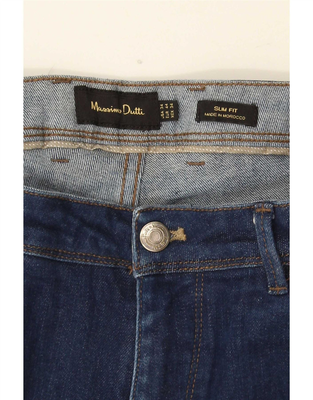 Jeans Slim Masculino Massimo Dutti EU 44 Grande W34 L30 Azul