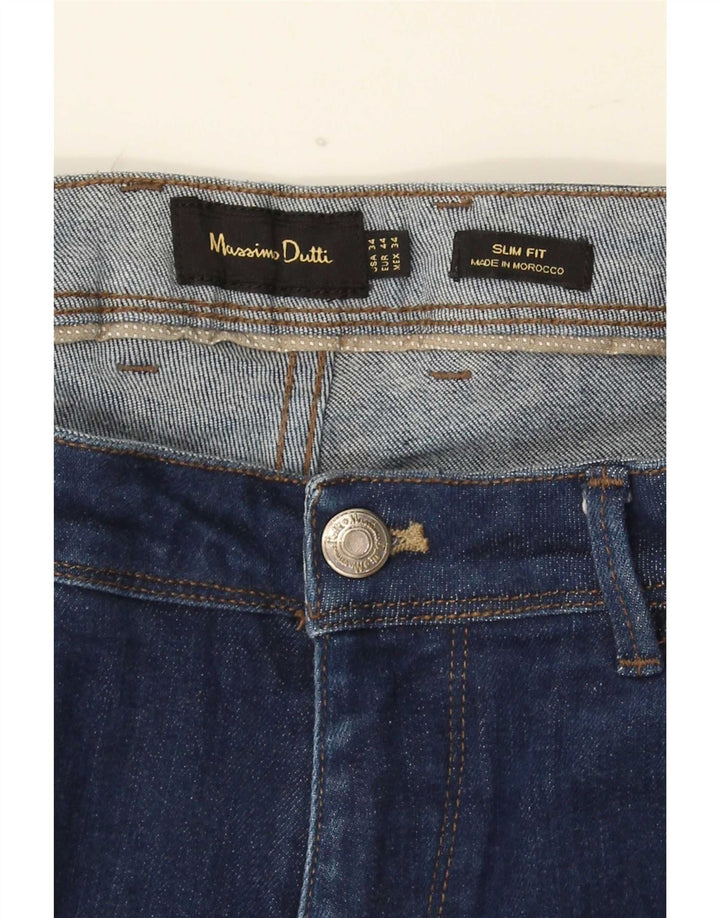 Jeans Slim Masculino Massimo Dutti EU 44 Grande W34 L30 Azul