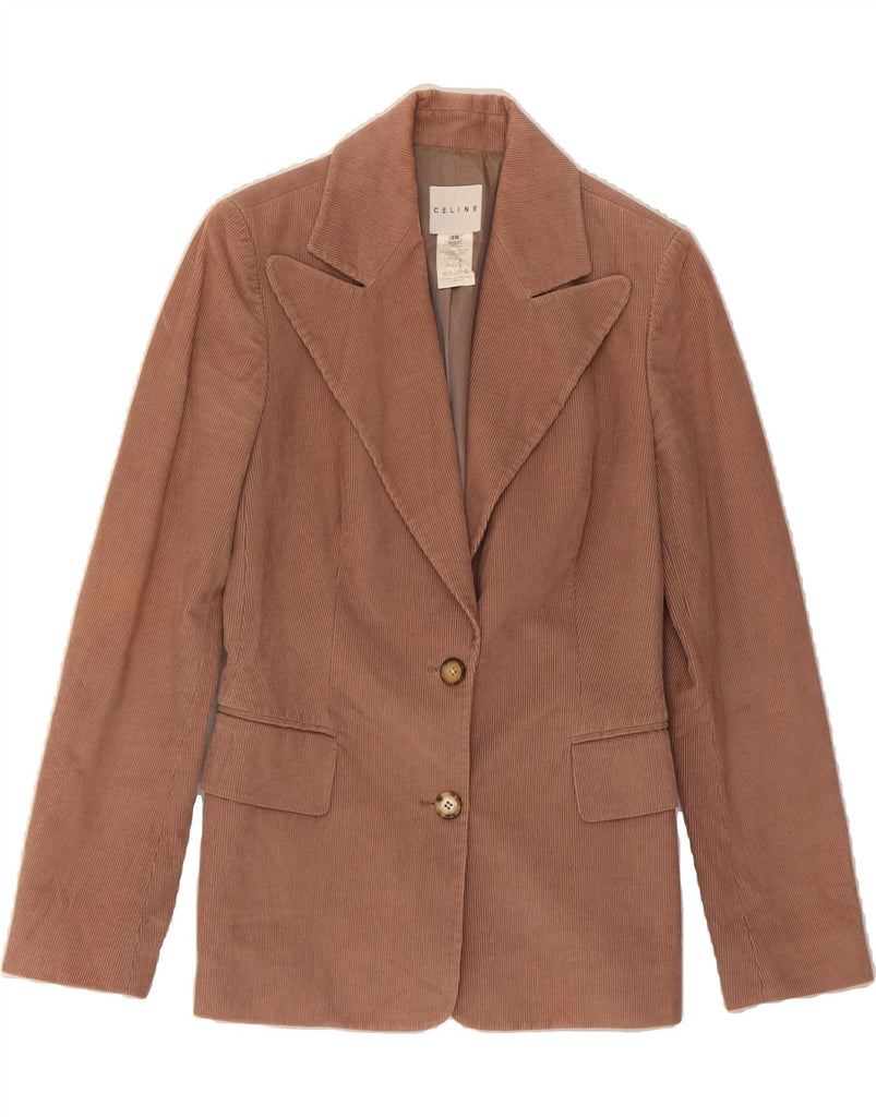 CELINE Womens Corduroy 2 Button Blazer Jacket EU 38 Medium Pink Cotton Vintage Celine and Second-Hand Celine from Messina Hembry 