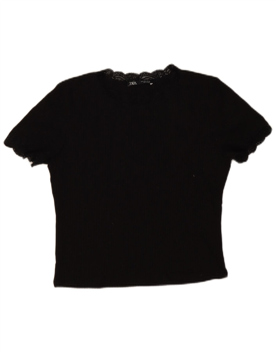 Blusa feminina Zara Top UK 14 grande algodão preto