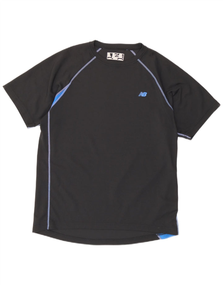 Camiseta masculina New Balance superior médio preto colorblock poliéster