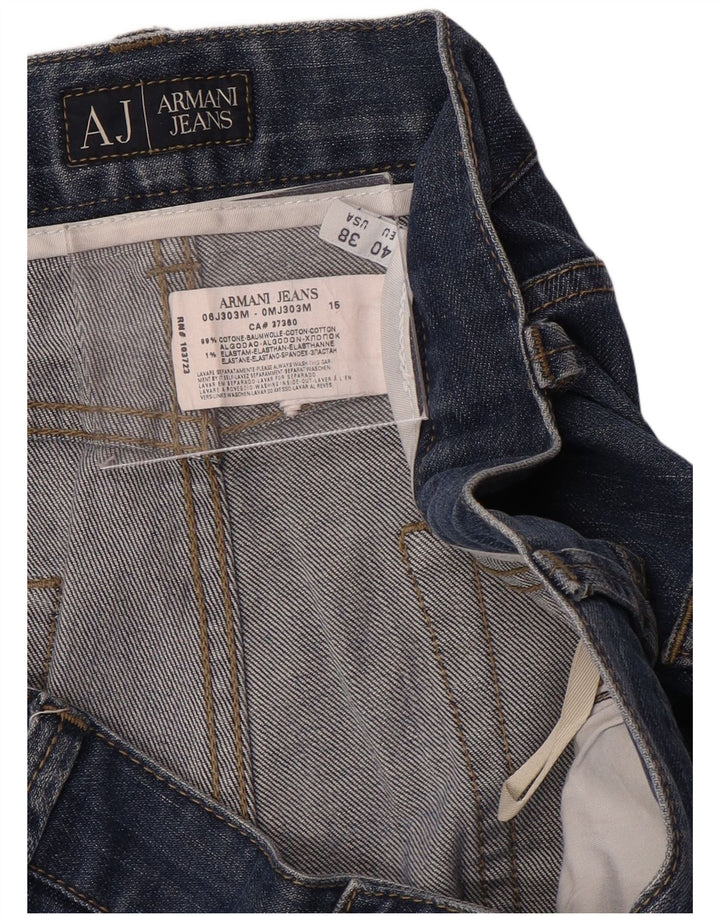 ARMANI Jeans reto masculino W38 L30 algodão azul