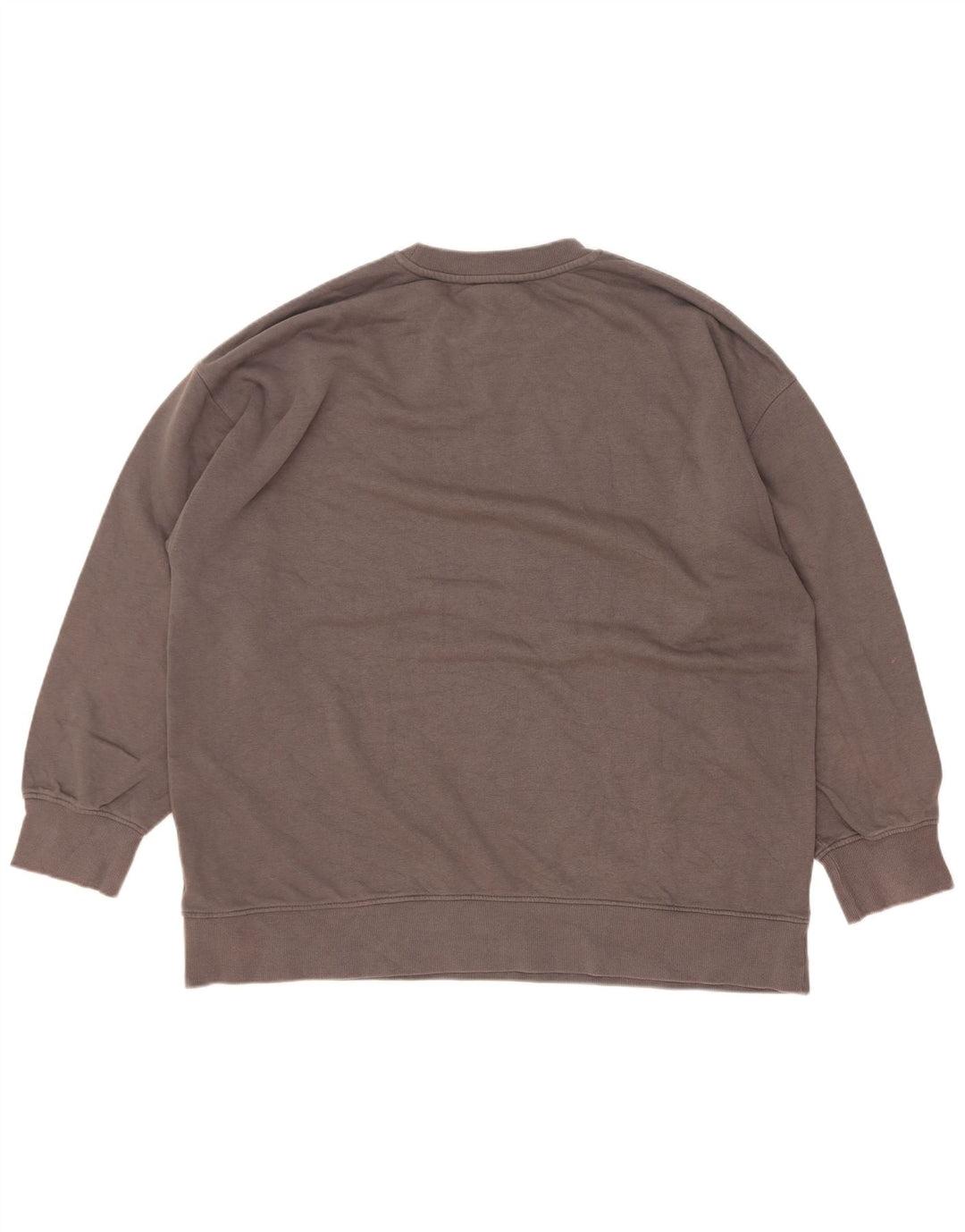Zara Womens Oversized Sweatshirt Jumper Reino Unido 16 Grande Algodão Cinza