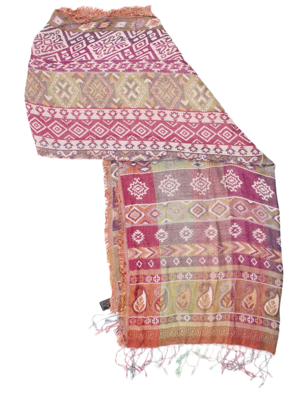 Lenço feminino Monsoon retangular tamanho único multicolorido Fair Isle Bohemian