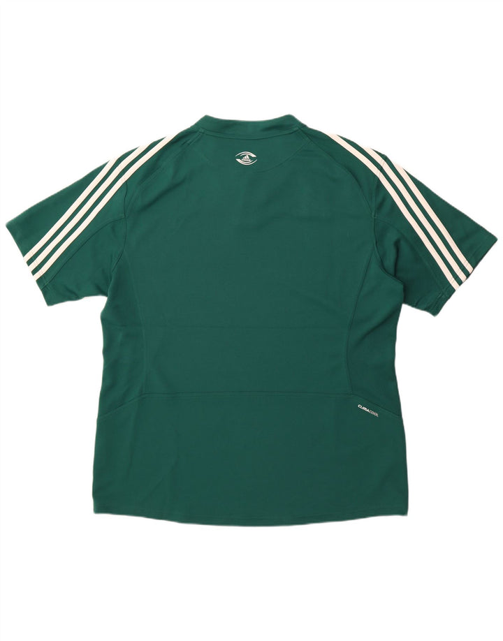 Camiseta masculina Adidas Climacool Top 2XL poliéster listrado verde