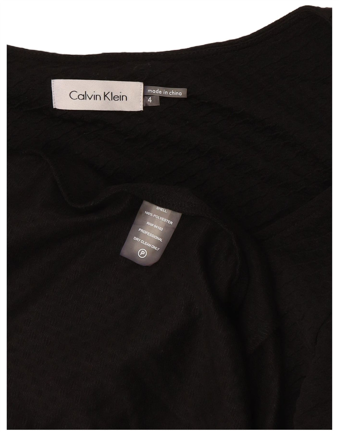 CALVIN KLEIN Vestido feminino sem mangas em linha A EUA 4 pequeno poliéster preto