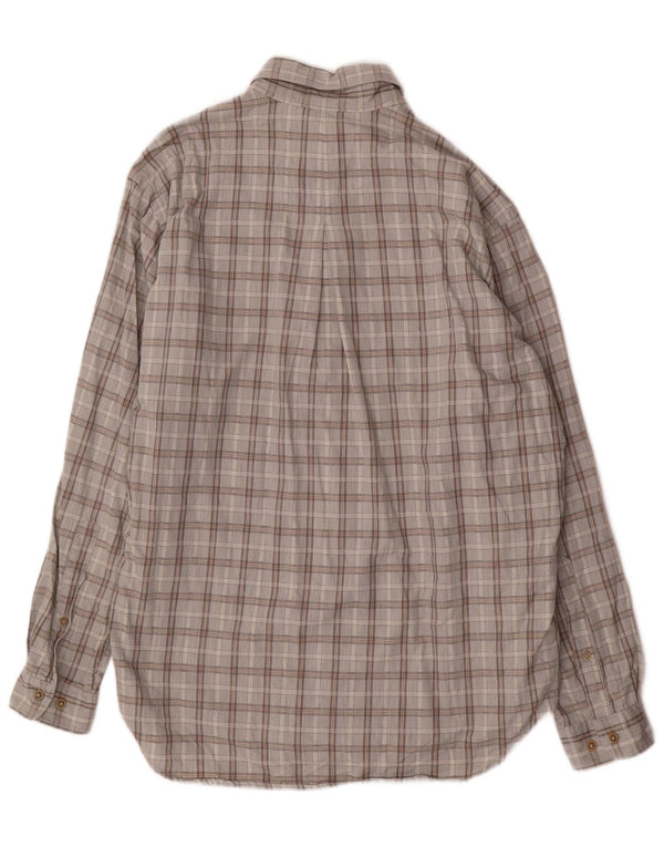 Camisa masculina Marlboro Classics grande algodão xadrez cinza