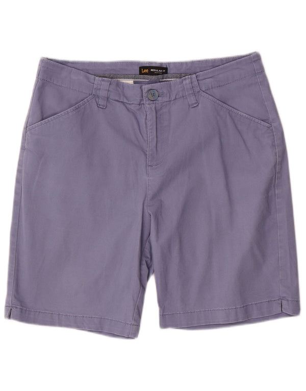 Shorts chino feminino LEE cintura média regular ajuste US 12 grande W32 algodão roxo