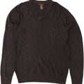 DOCKERS Mens V-Neck Jumper Sweater Medium Grey Argyle/Diamond Acrylic Vintage Dockers and Second-Hand Dockers from Messina Hembry 