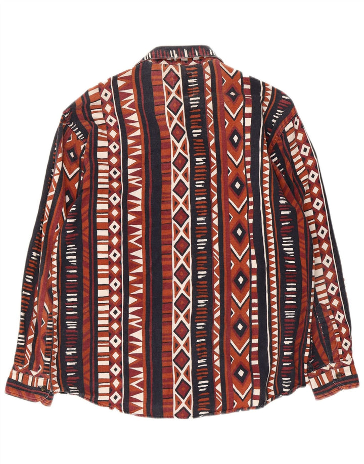 Camisa masculina Rifle pequena listrada marrom de algodão