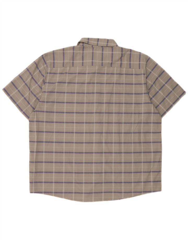 Camisa masculina de manga curta Adidas 2XL cinza xadrez poliéster