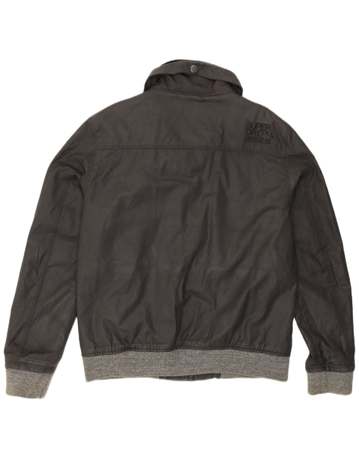 Jaqueta masculina Superdry de algodão encerado Reino Unido 44 2XL preta