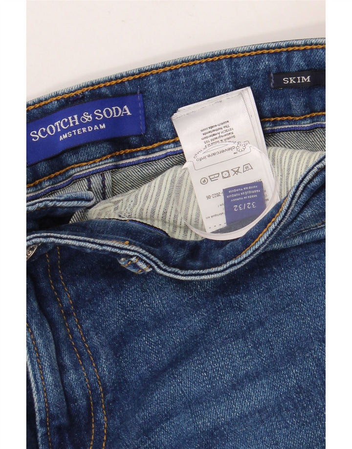 SCOTCH & SODA Masculino Amsterdam Skinny Jeans W32 L32 Azul Algodão