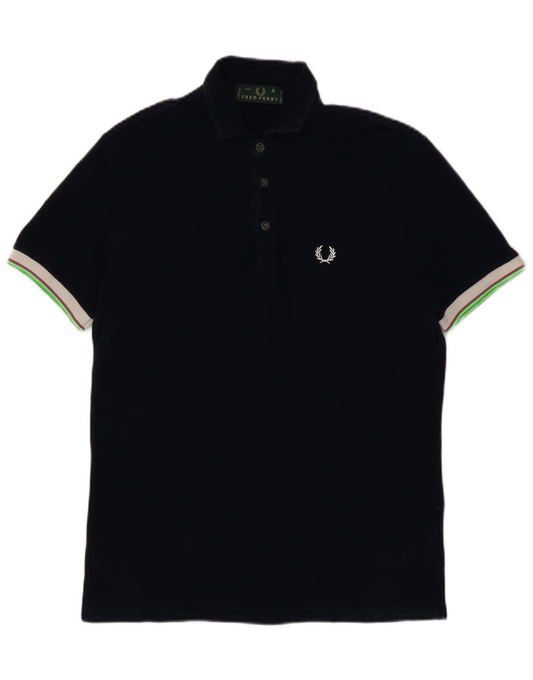 Camisa pólo masculina Fred Perry pequena algodão azul marinho