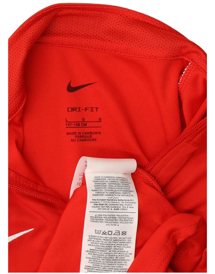 Jaqueta Nike Boys Dri Fit Tracksuit 12-13 anos grande poliéster vermelho