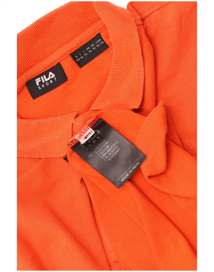 Camisa polo masculina Fila XL laranja algodão