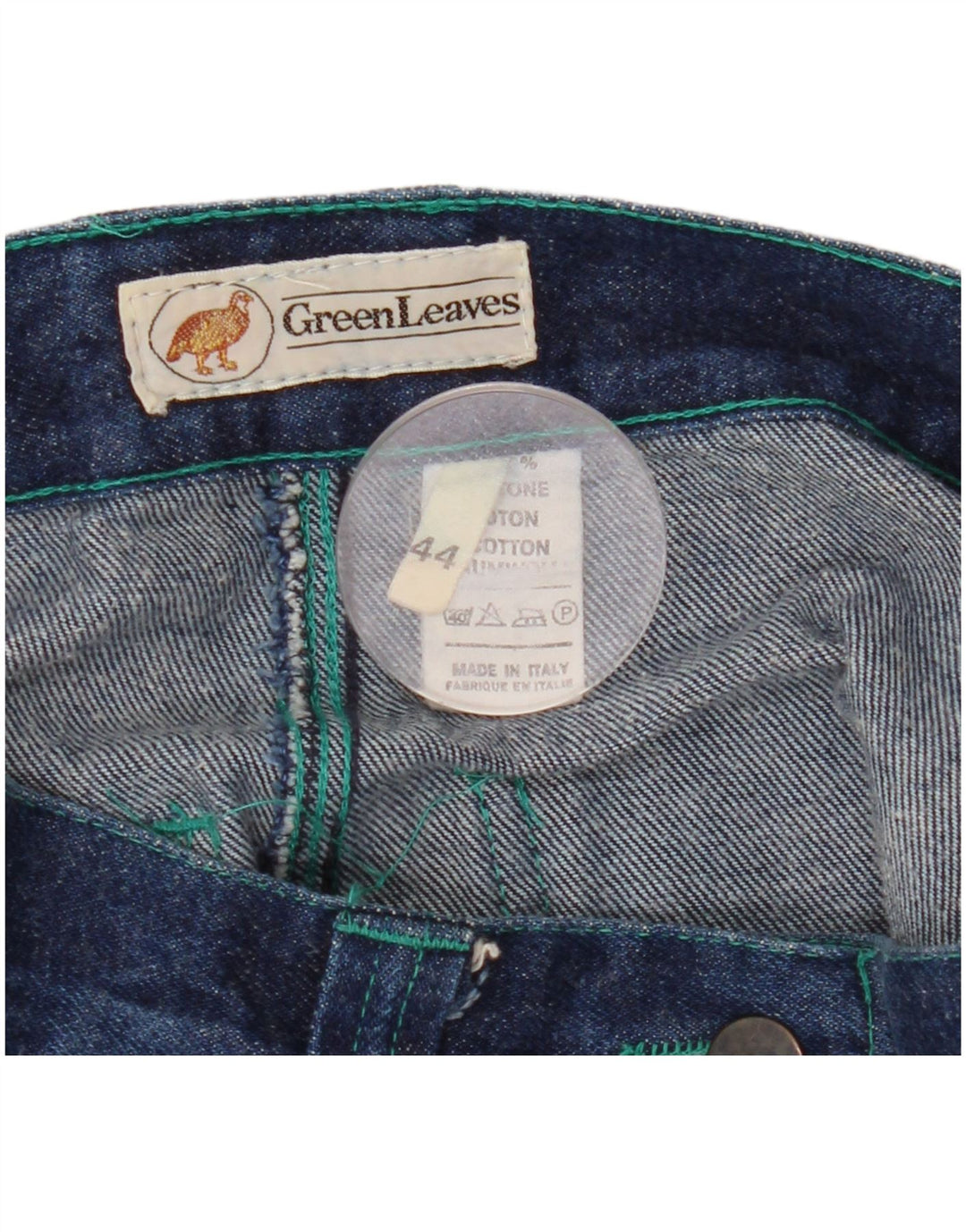 Saia jeans feminina GREEN LEAVES IT 44 médio W26 algodão azul