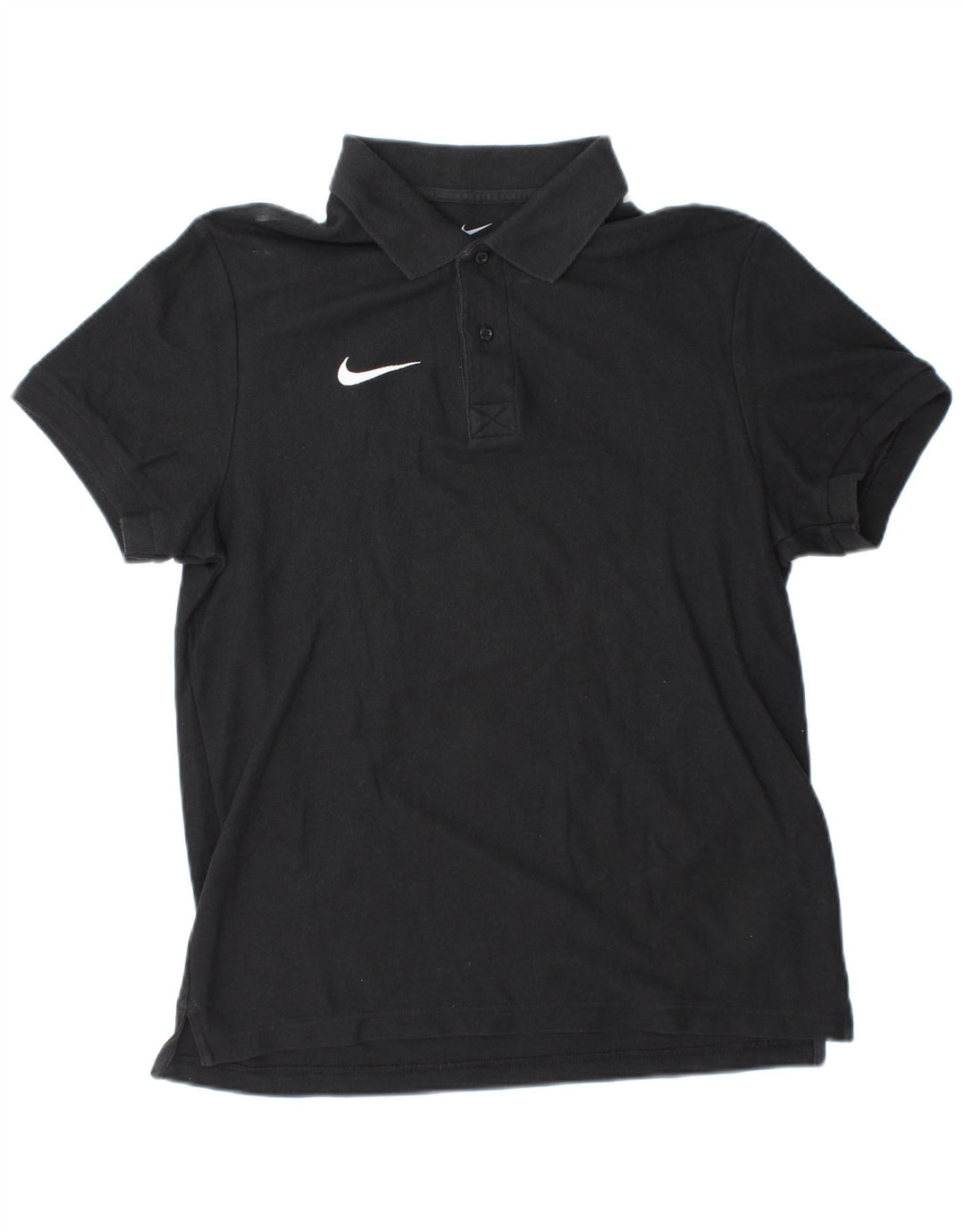 Camisa polo masculina NIKE de algodão preto médio