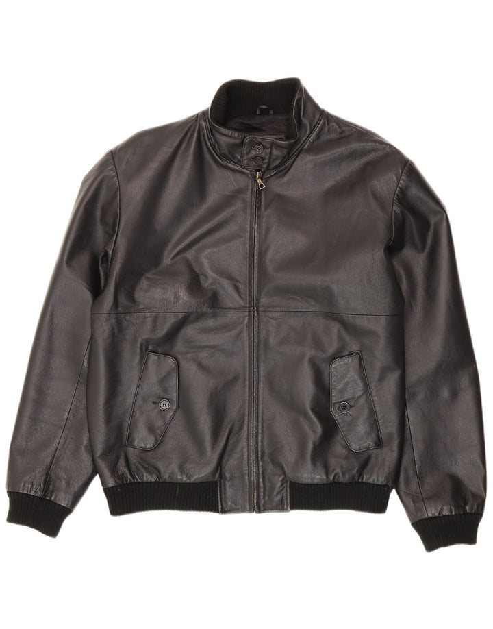 Jaqueta de couro masculina vintage IT 54 2XL couro preto