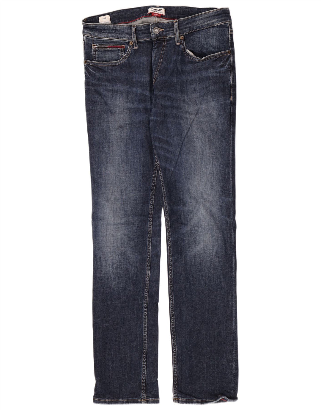 Tommy Hilfiger Masculino Slim Jeans W32 L32 Azul Algodão