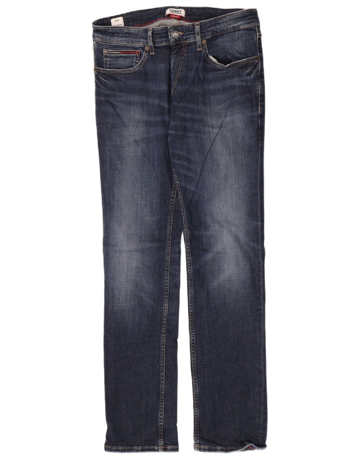 Tommy Hilfiger Masculino Slim Jeans W32 L32 Azul Algodão