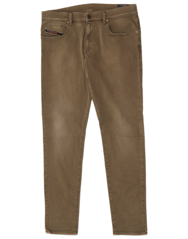Diesel Mens D-Strukt Slim Fit Calça Casual W36 L32 Algodão Cáqui