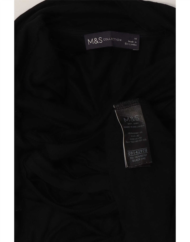 Blusa feminina Marks & Spencer Reino Unido 14 grande viscose azul marinho
