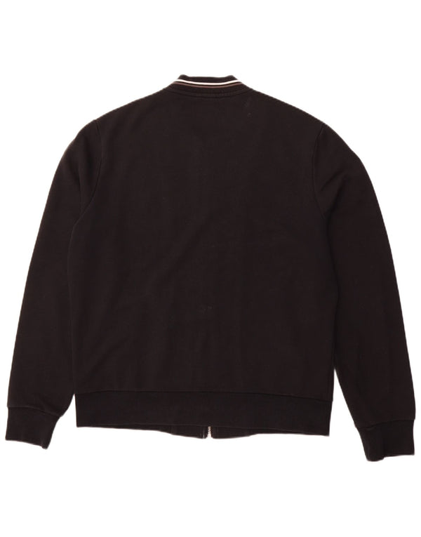 FRED PERRY Jaqueta masculina de agasalho grande de algodão preto