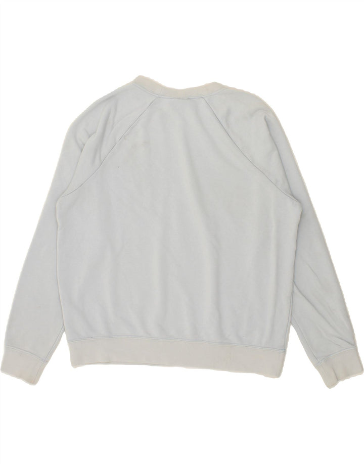NIKE Womens Oversized Graphic Sweatshirt Jumper UK 14 Medium Blue Cotton Vintage Nike and Second-Hand Nike from Messina Hembry 
