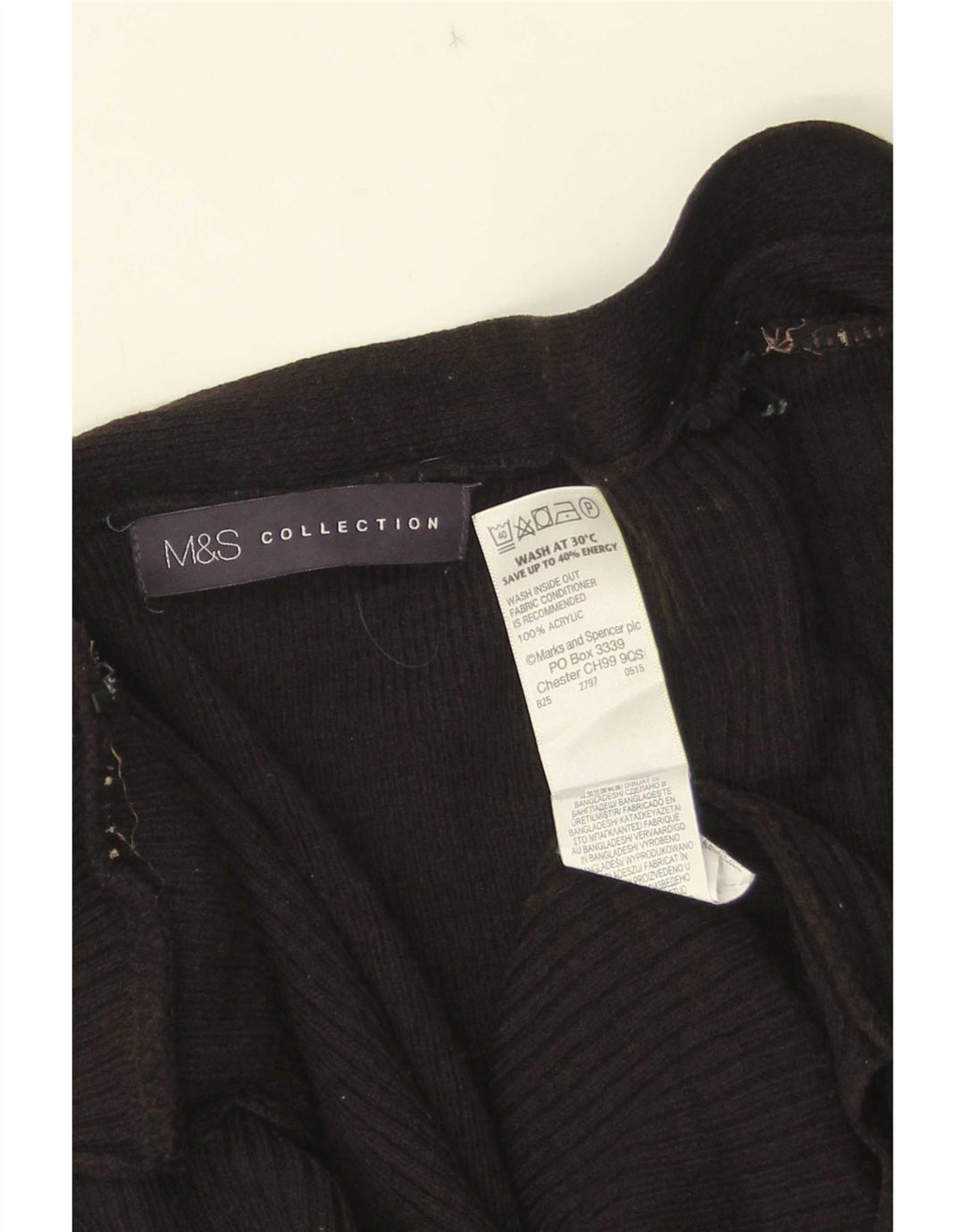 Marks & Spencer Suéter feminino Longline Open Cardigan Reino Unido 16 Grande Preto
