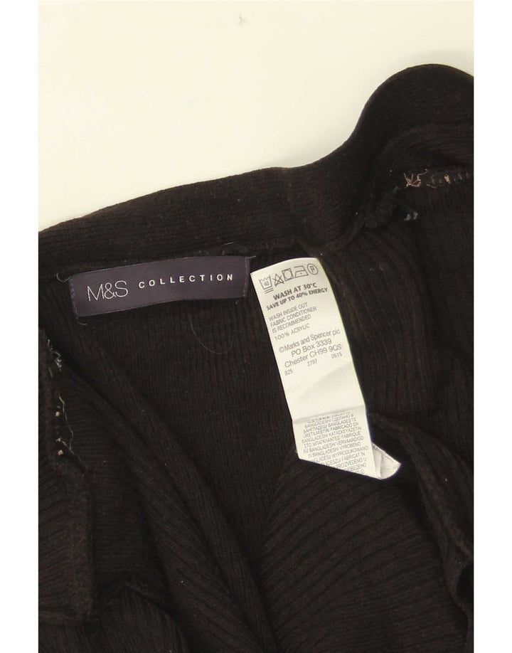 Marks & Spencer Suéter feminino Longline Open Cardigan Reino Unido 16 Grande Preto