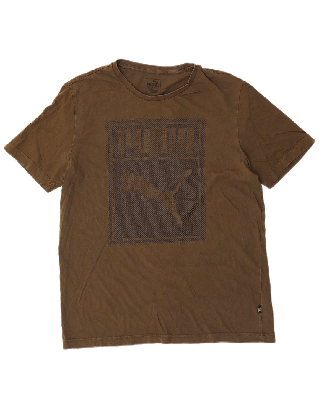 Puma Mens Graphic T-Shirt Top Grande Algodão Verde