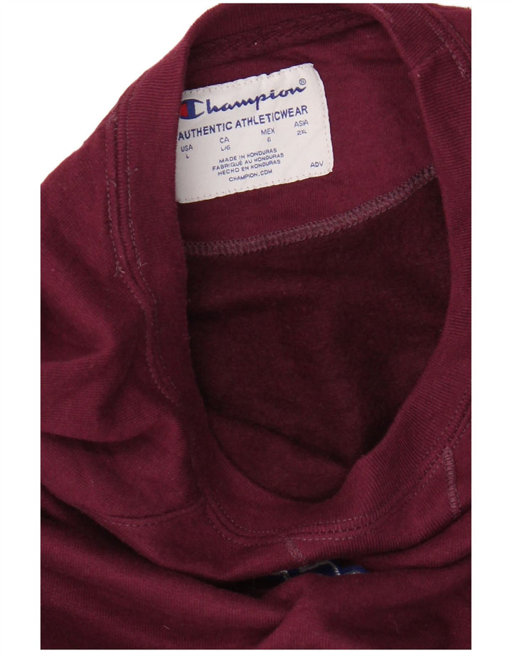 Jumper de moletom gráfico feminino Champion UK 16 grande Borgonha