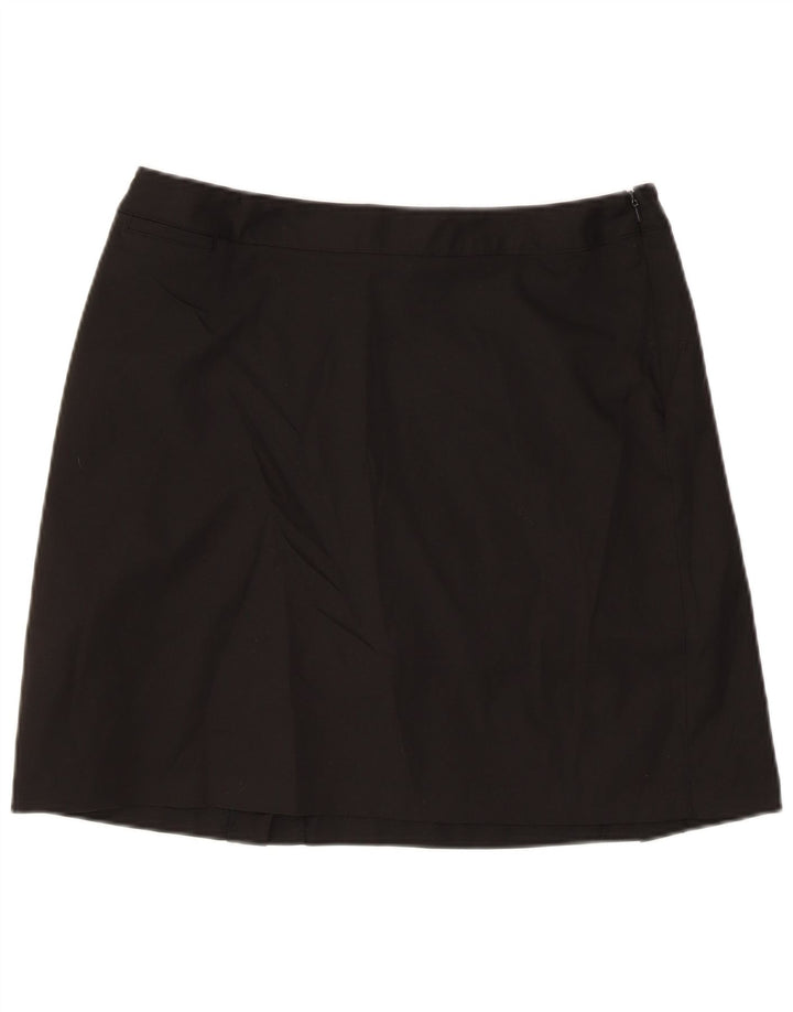 Mini saia evasê feminina Adidas US 10 grande W32 poliéster preto
