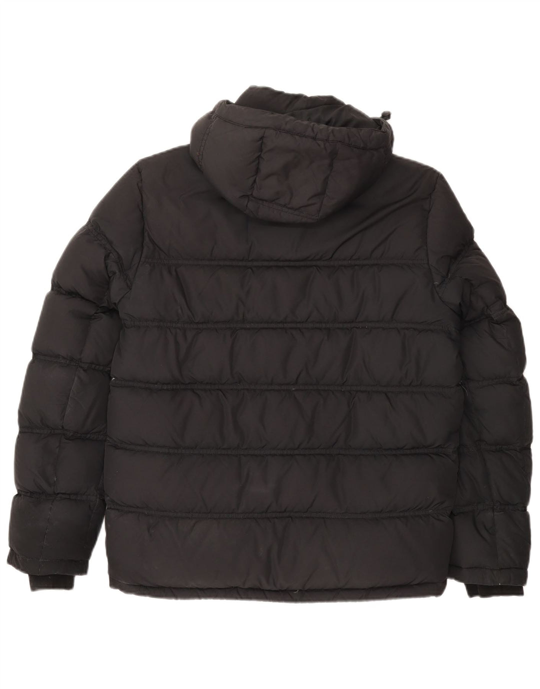 Jaqueta masculina acolchoada com capuz Tommy Hilfiger Reino Unido 38 algodão cinza médio