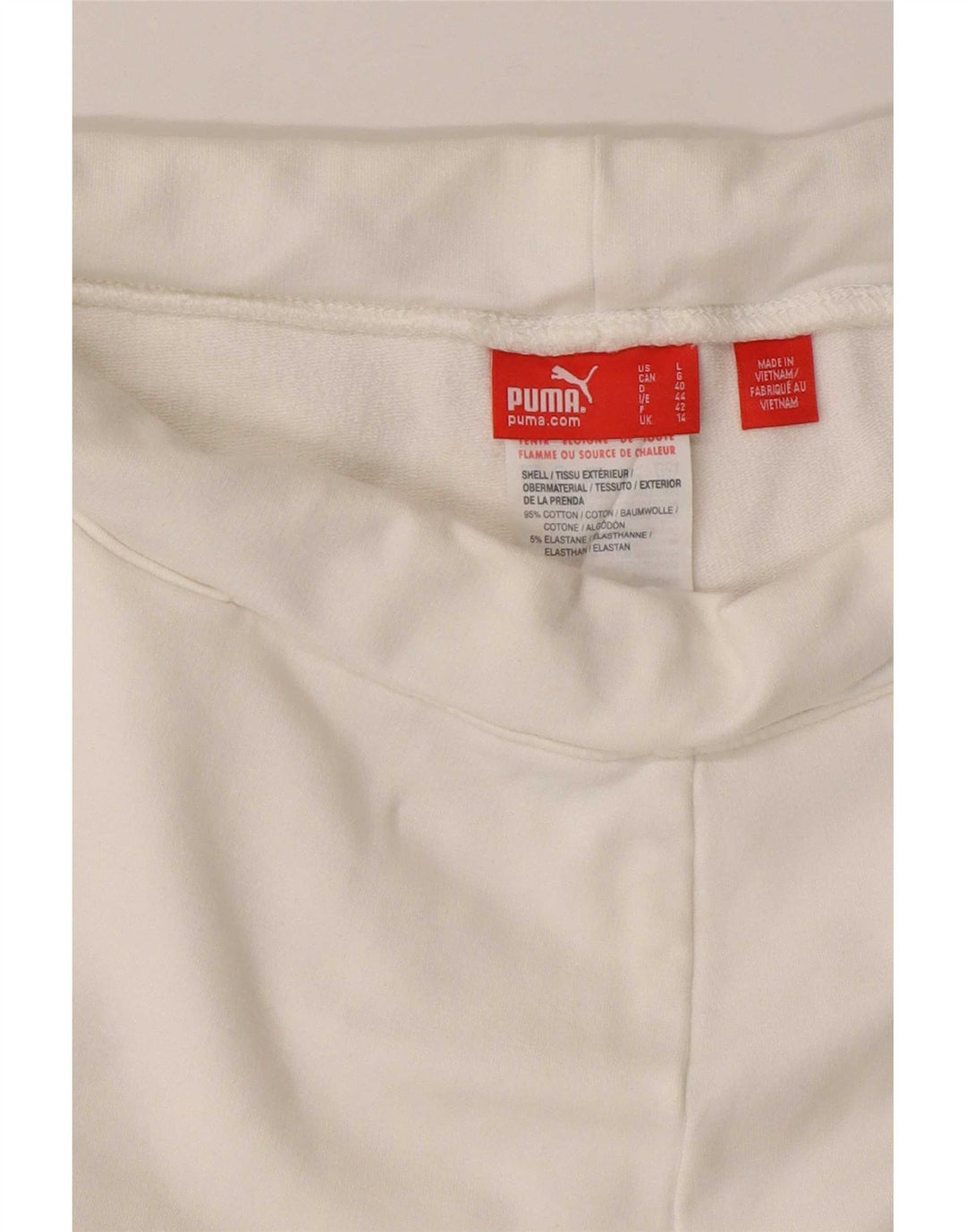 Shorts esportivos femininos Puma UK 14 grande algodão branco