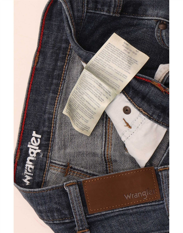 Wrangler Mens Straight Jeans W36 L34 Azul Algodão
