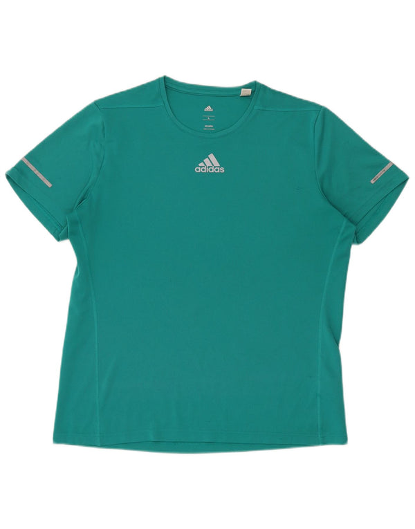 Camiseta masculina Adidas Climalite Top grande poliéster turquesa