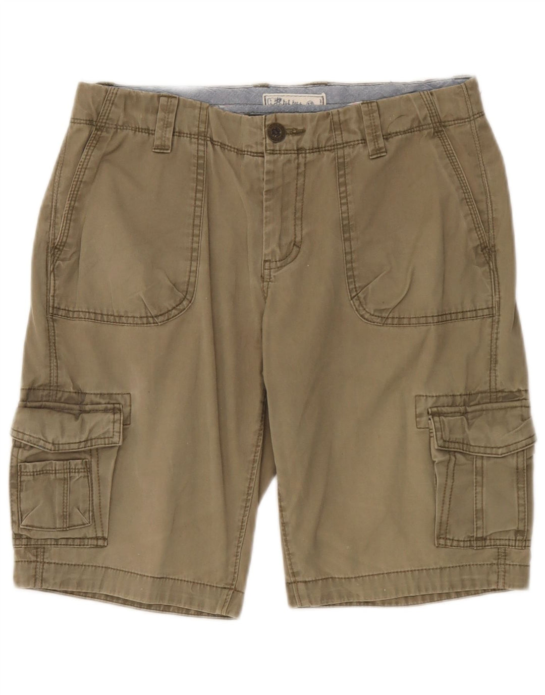 Shorts cargo feminino Fat Face UK 12 médio W32 algodão cáqui