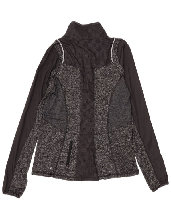 Lululemon Jaqueta feminina de treino US 10 grande cinza Colourblock Sports