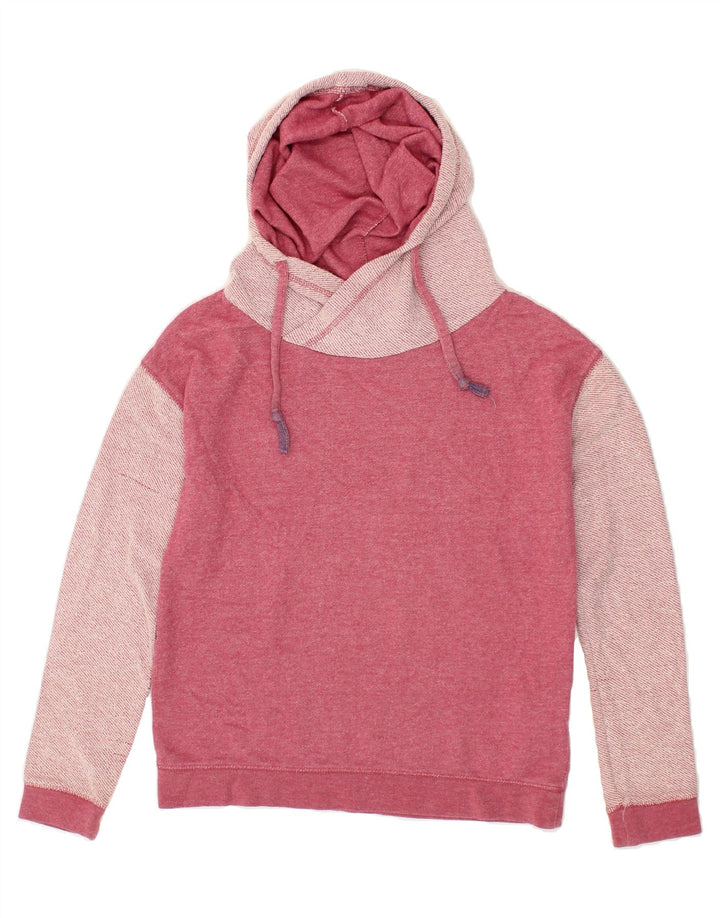 ROXY Womens Oversized Hoodie Jumper UK 6 XS Pink Colourblock Cotton Vintage Roxy and Second-Hand Roxy from Messina Hembry 