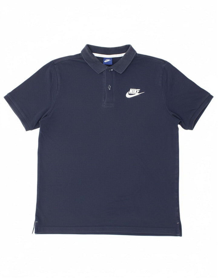 Camisa polo masculina NIKE médio azul marinho algodão