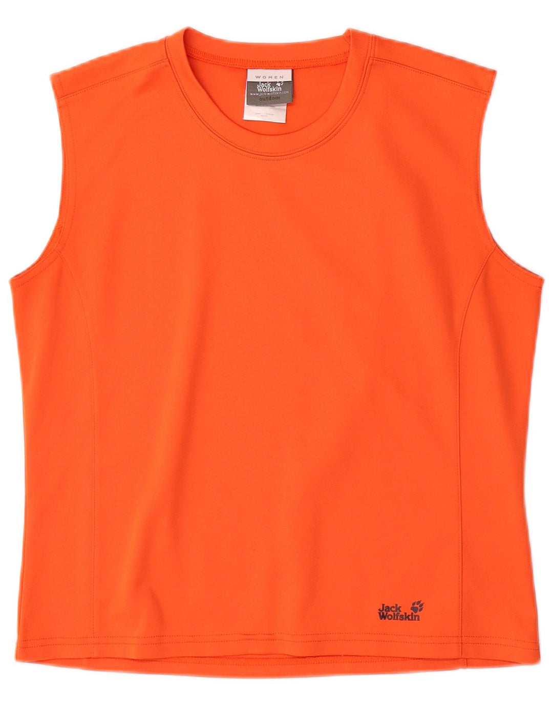 Top colete feminino JACK WOLFSKIN Reino Unido 14/16 grande poliéster laranja