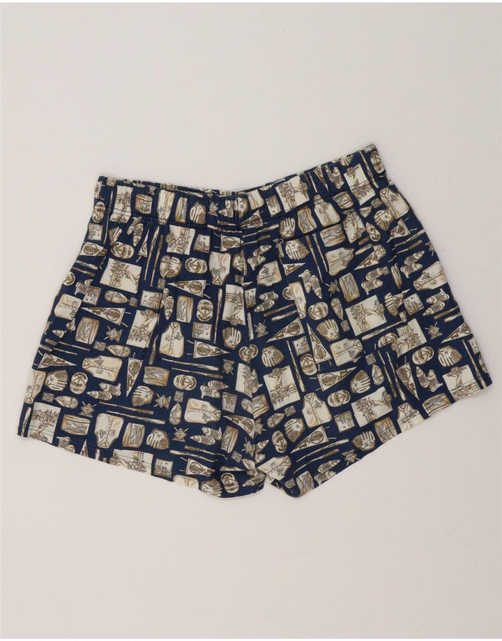 Shorts de natação masculino VINTAGE grande azul marinho geométrico