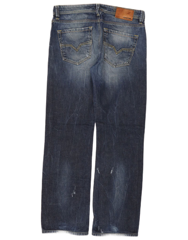 Diesel Mens Larkee Regular Straight Jeans W30 L32 Azul Algodão